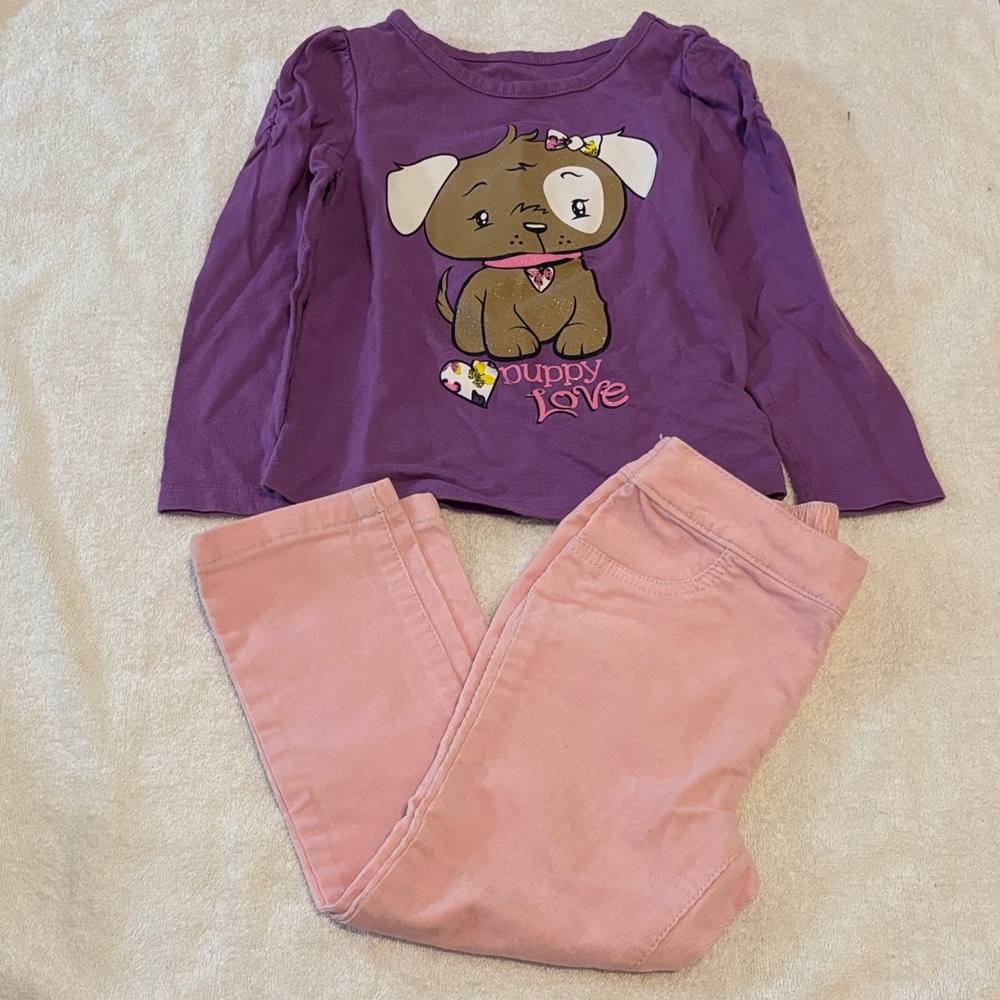 The Children's Place Purple Top & Pink Pants Kids Matching Set